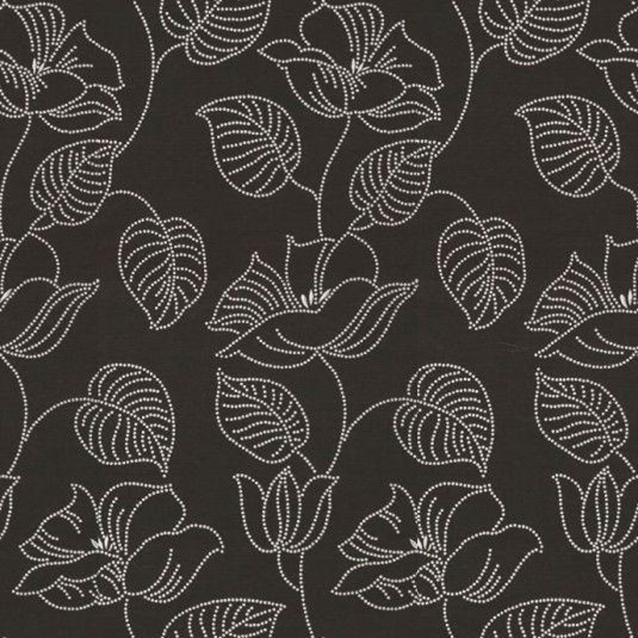 1 Yard Embroidered Upholstery Fabric 55% Polyester 45% Cotton Lotus of the Night Floral Beaded 57 Inch Width
